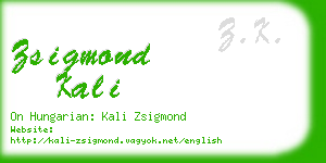 zsigmond kali business card